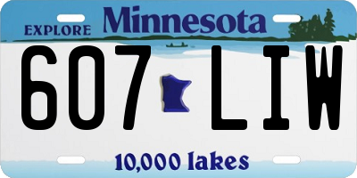 MN license plate 607LIW