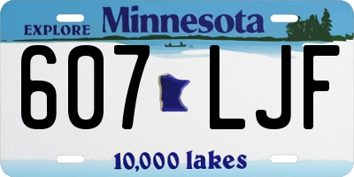 MN license plate 607LJF