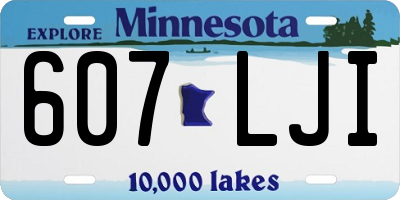 MN license plate 607LJI