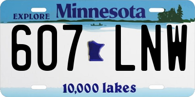 MN license plate 607LNW