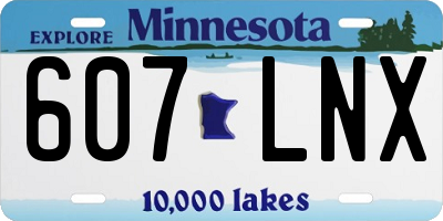 MN license plate 607LNX