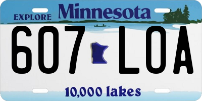 MN license plate 607LOA