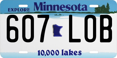 MN license plate 607LOB
