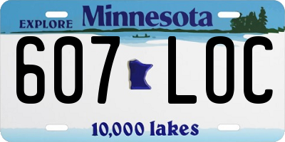 MN license plate 607LOC
