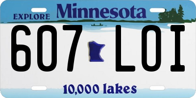 MN license plate 607LOI