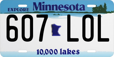MN license plate 607LOL