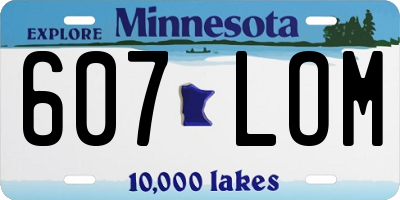 MN license plate 607LOM