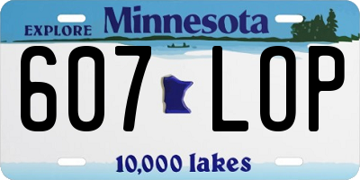 MN license plate 607LOP