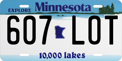 MN license plate 607LOT