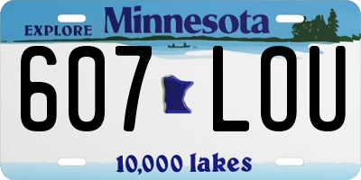 MN license plate 607LOU