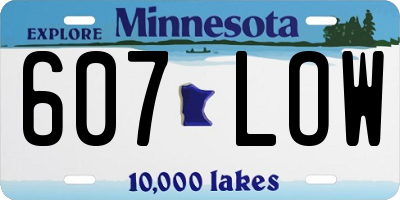 MN license plate 607LOW