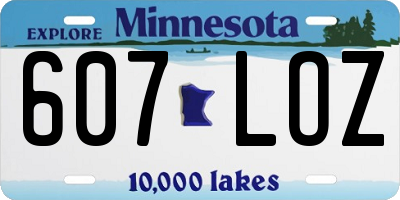MN license plate 607LOZ