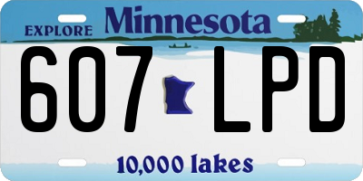 MN license plate 607LPD