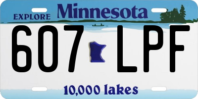 MN license plate 607LPF