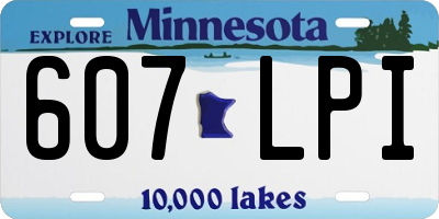 MN license plate 607LPI