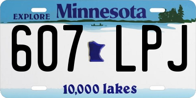 MN license plate 607LPJ