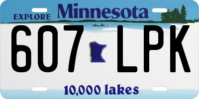 MN license plate 607LPK