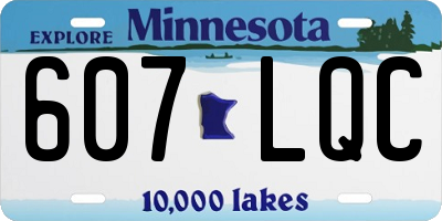 MN license plate 607LQC