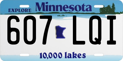 MN license plate 607LQI