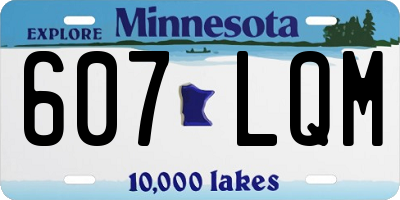 MN license plate 607LQM