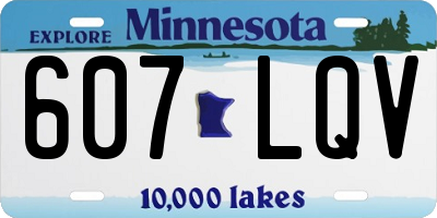 MN license plate 607LQV