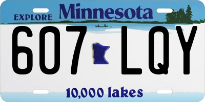 MN license plate 607LQY