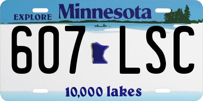 MN license plate 607LSC