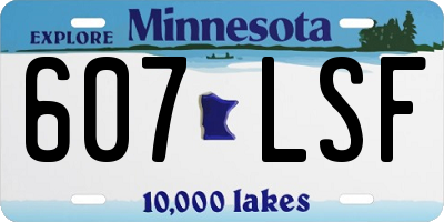 MN license plate 607LSF