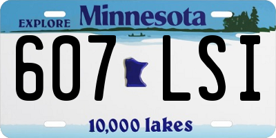 MN license plate 607LSI