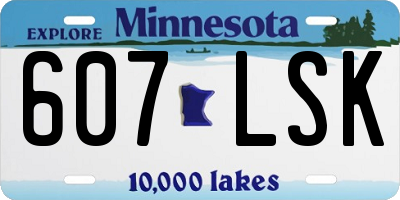MN license plate 607LSK