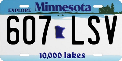 MN license plate 607LSV