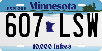 MN license plate 607LSW