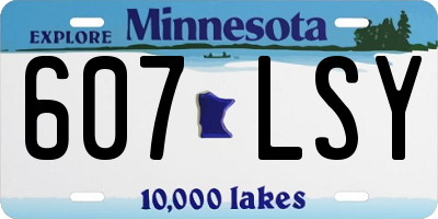 MN license plate 607LSY