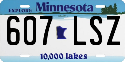 MN license plate 607LSZ