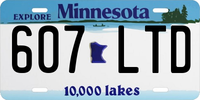 MN license plate 607LTD