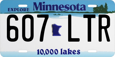 MN license plate 607LTR