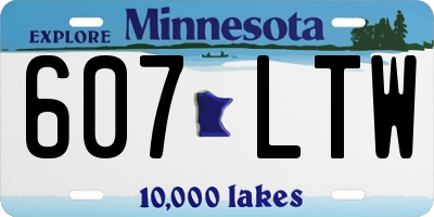 MN license plate 607LTW
