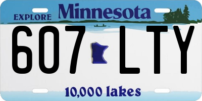 MN license plate 607LTY