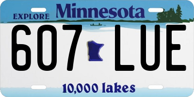 MN license plate 607LUE