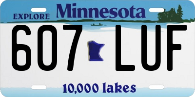 MN license plate 607LUF