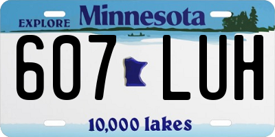 MN license plate 607LUH