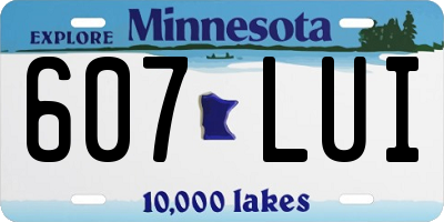 MN license plate 607LUI
