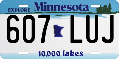 MN license plate 607LUJ