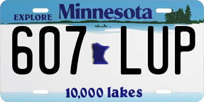 MN license plate 607LUP
