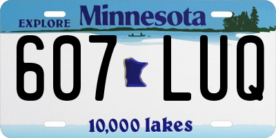 MN license plate 607LUQ