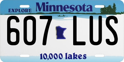 MN license plate 607LUS