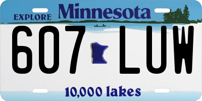 MN license plate 607LUW