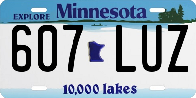 MN license plate 607LUZ