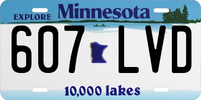 MN license plate 607LVD