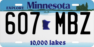 MN license plate 607MBZ